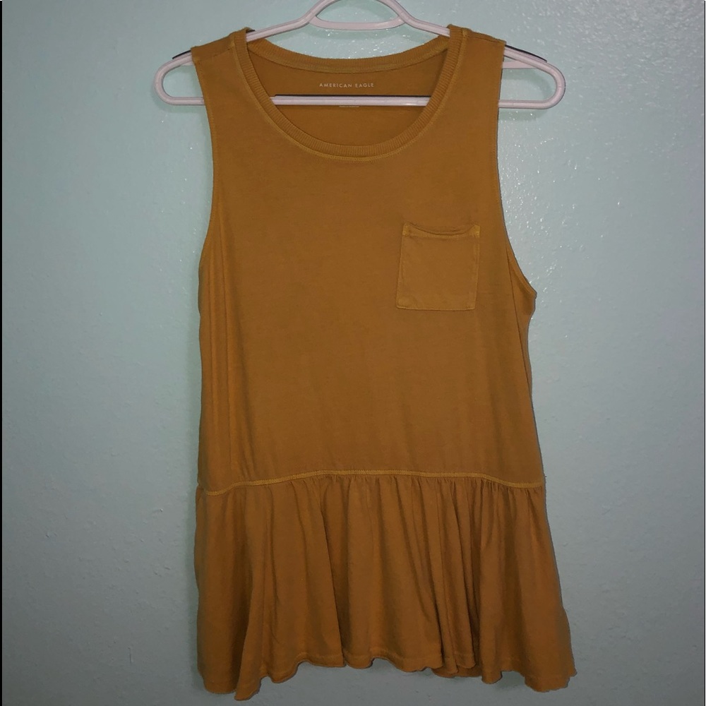 AMERICAN EAGLE PEPLUM TANK (mustard yellow)